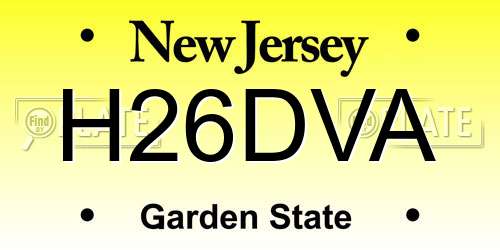 H26DVA New Jersey License Plate