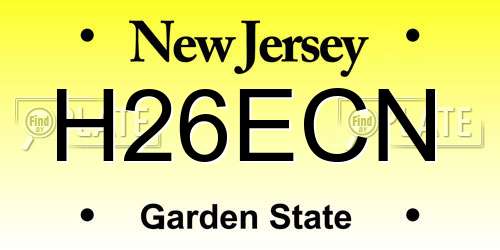 H26ECN New Jersey License Plate