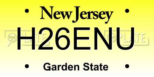 H26ENU New Jersey License Plate