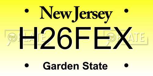 H26FEX New Jersey License Plate