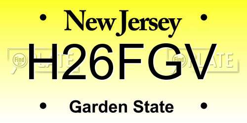 H26FGV New Jersey License Plate
