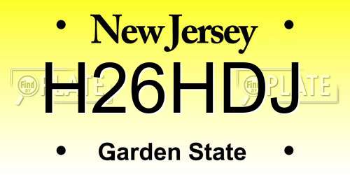 H26HDJ New Jersey License Plate