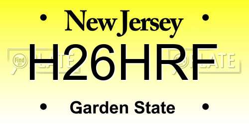 H26HRF New Jersey License Plate