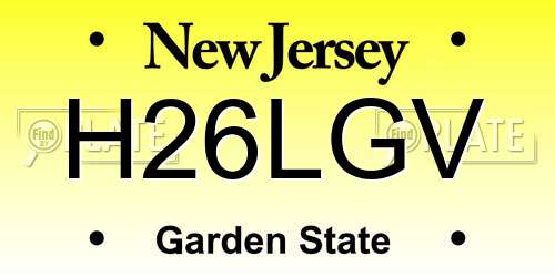 H26LGV New Jersey License Plate