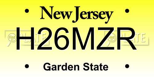 H26MZR New Jersey License Plate