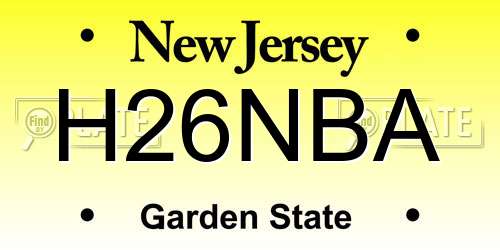 H26NBA New Jersey License Plate