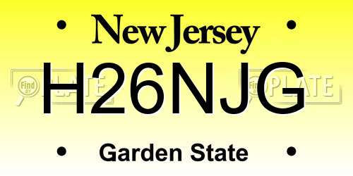 H26NJG New Jersey License Plate