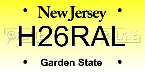 H26RAL New Jersey License Plate