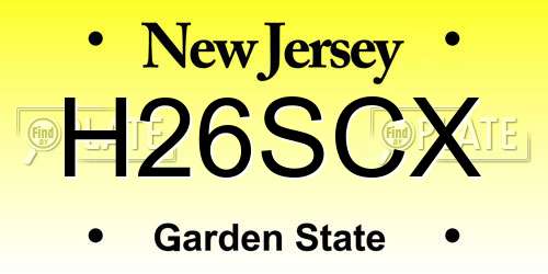 H26SCX New Jersey License Plate