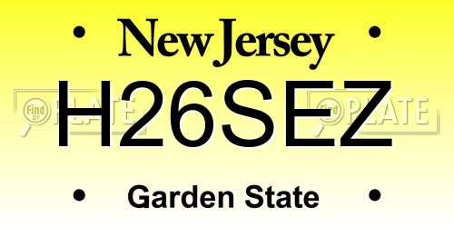 H26SEZ New Jersey License Plate