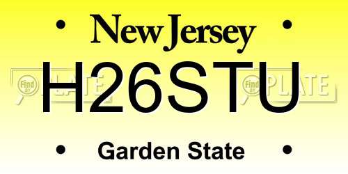 H26STU New Jersey License Plate