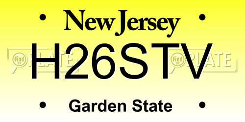 H26STV New Jersey License Plate