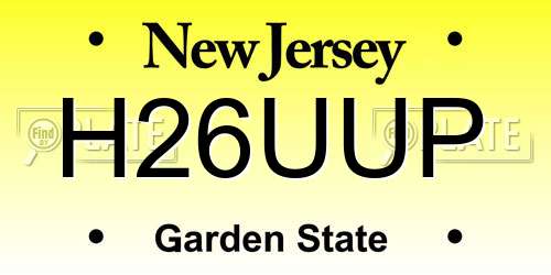 H26UUP New Jersey License Plate
