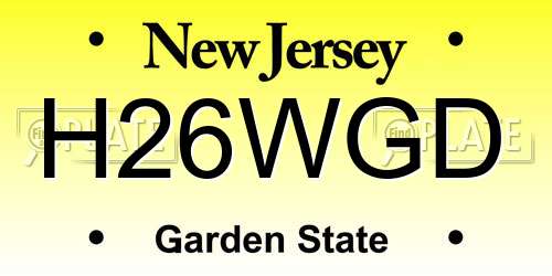 H26WGD New Jersey License Plate