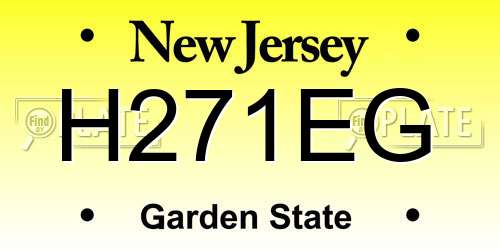H271EG New Jersey License Plate