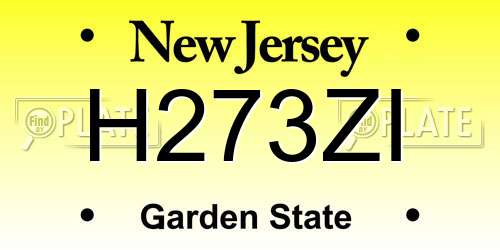 H273ZI New Jersey License Plate