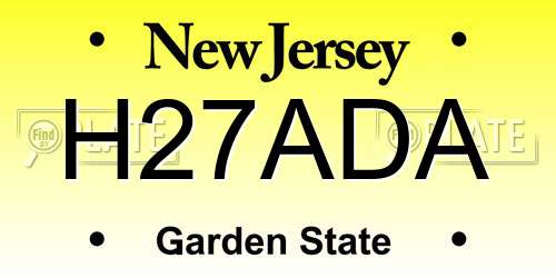 H27ADA New Jersey License Plate