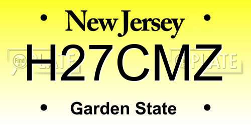 H27CMZ New Jersey License Plate