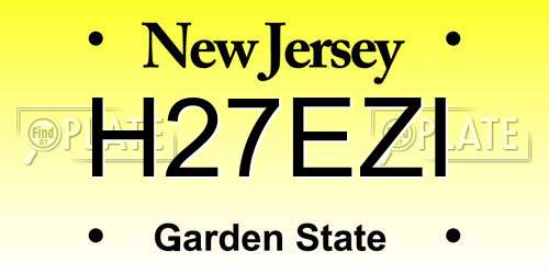 H27EZI New Jersey License Plate