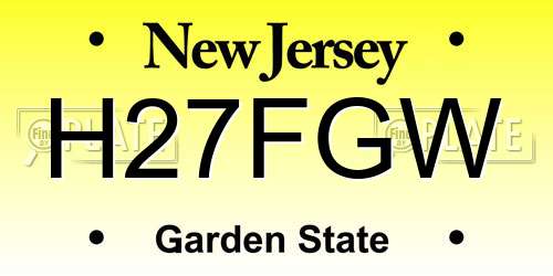 H27FGW New Jersey License Plate