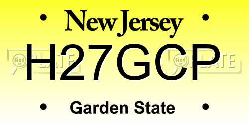H27GCP New Jersey License Plate