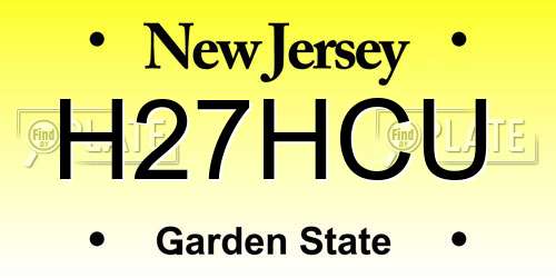 H27HCU New Jersey License Plate