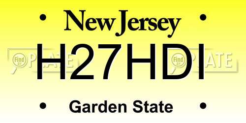 H27HDI New Jersey License Plate