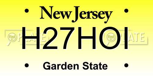 H27HOI New Jersey License Plate