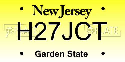 H27JCT New Jersey License Plate
