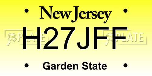 H27JFF New Jersey License Plate