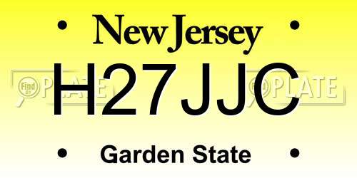 H27JJC New Jersey License Plate