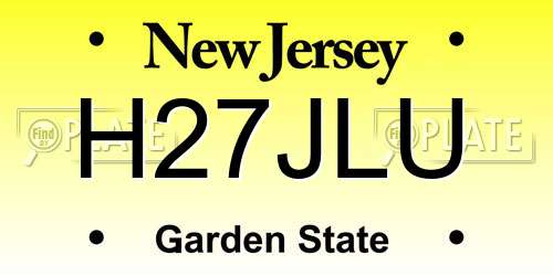 H27JLU New Jersey License Plate