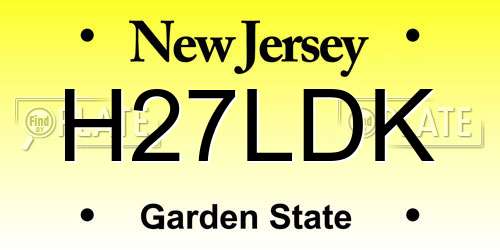 H27LDK New Jersey License Plate