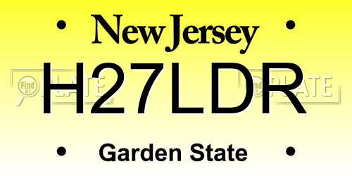H27LDR New Jersey License Plate
