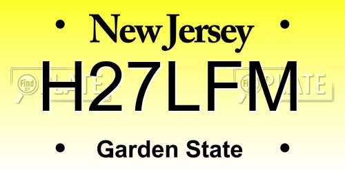 H27LFM New Jersey License Plate