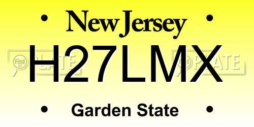 H27LMX New Jersey License Plate