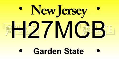 H27MCB New Jersey License Plate