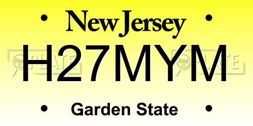 H27MYM New Jersey License Plate