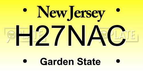 H27NAC New Jersey License Plate
