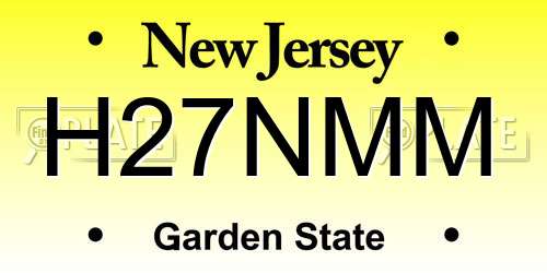 H27NMM New Jersey License Plate
