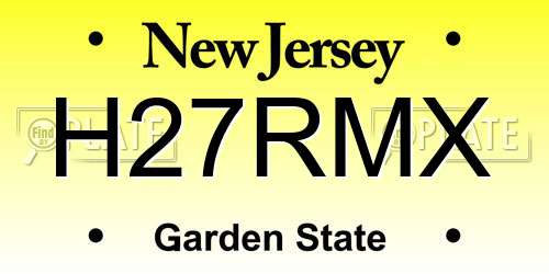 H27RMX New Jersey License Plate