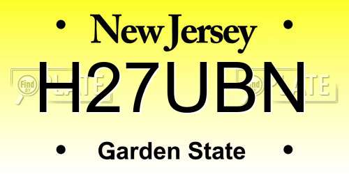 H27UBN New Jersey License Plate