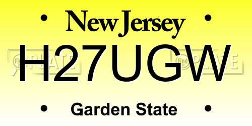 H27UGW New Jersey License Plate