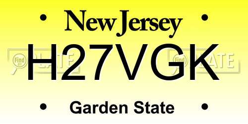 H27VGK New Jersey License Plate
