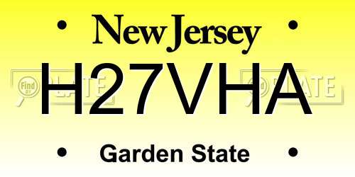 H27VHA New Jersey License Plate