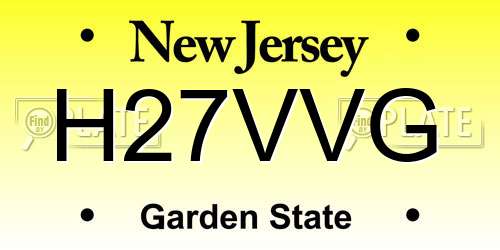 H27VVG New Jersey License Plate