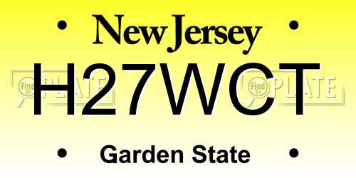 H27WCT New Jersey License Plate