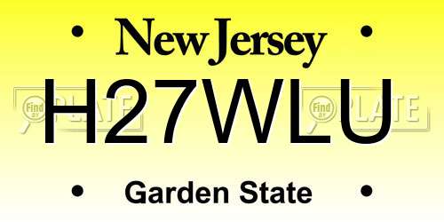 H27WLU New Jersey License Plate