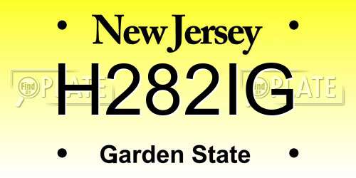 H282IG New Jersey License Plate