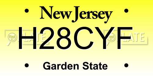 H28CYF New Jersey License Plate